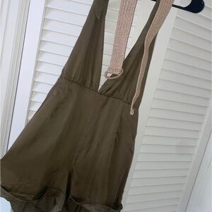 Stylish Brown Romper with Straps